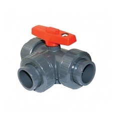 Кран шаровой трёхходовой PTFE д. 63 (тип - T) Pimtas